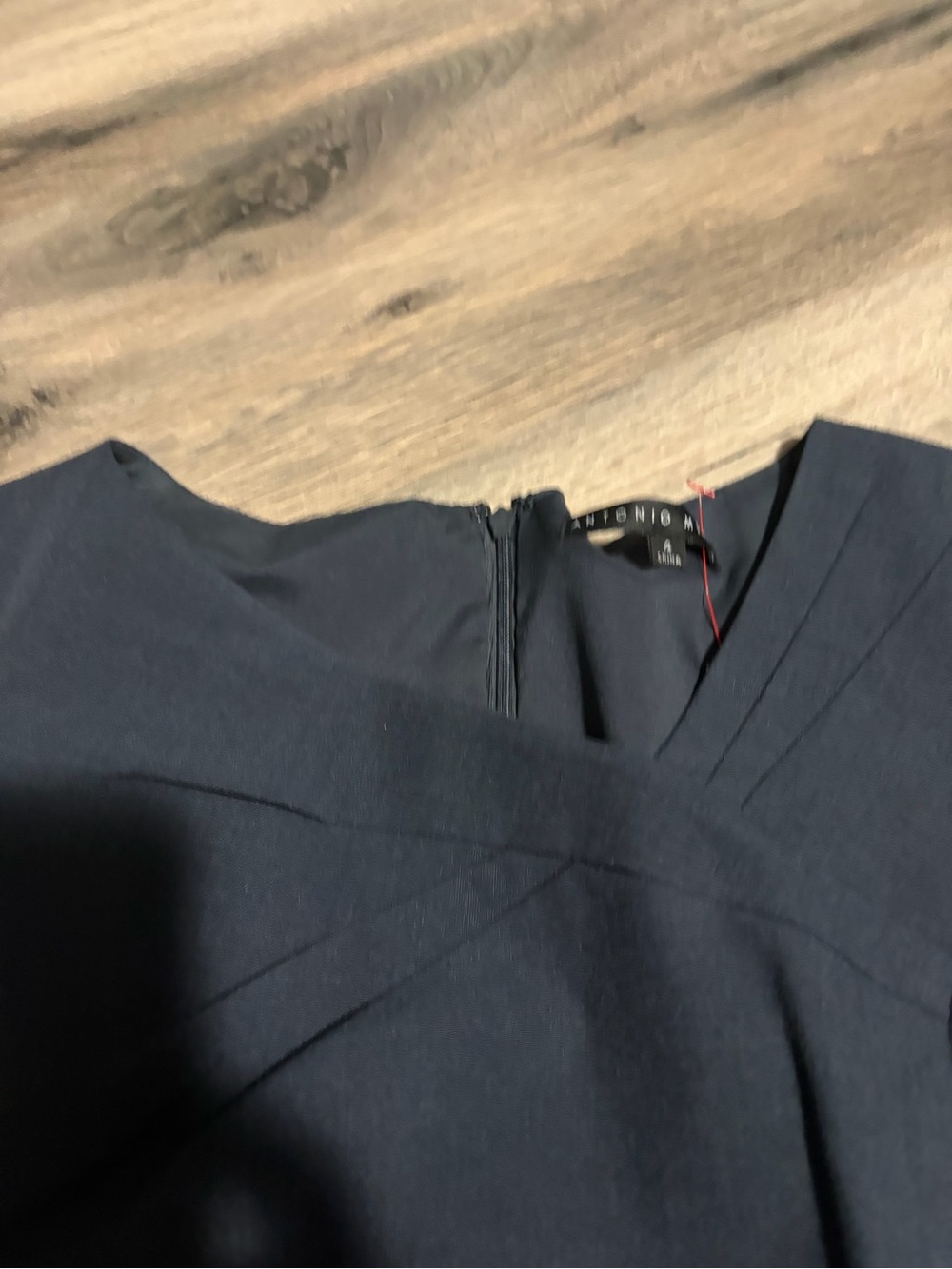 ANTONIO MELANI Navy Short-Sleeve Midi Sheath Dress, Like New , size 4 - Picture 8 of 9